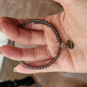 Alex and Ani smokey gray crystal bracelet